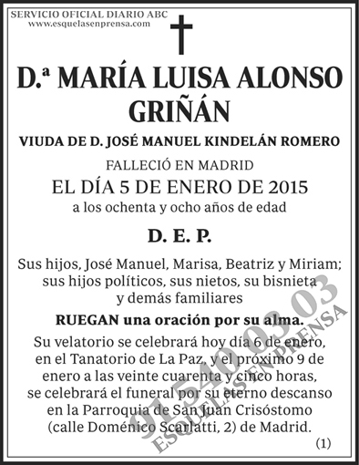 María Luisa Alonso Griñán